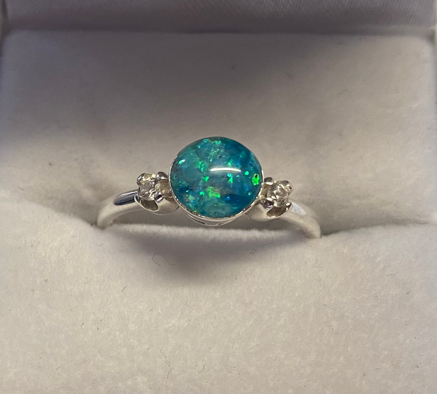 Beautiful Twin Cubic Zirconia and ring Sterling Silver