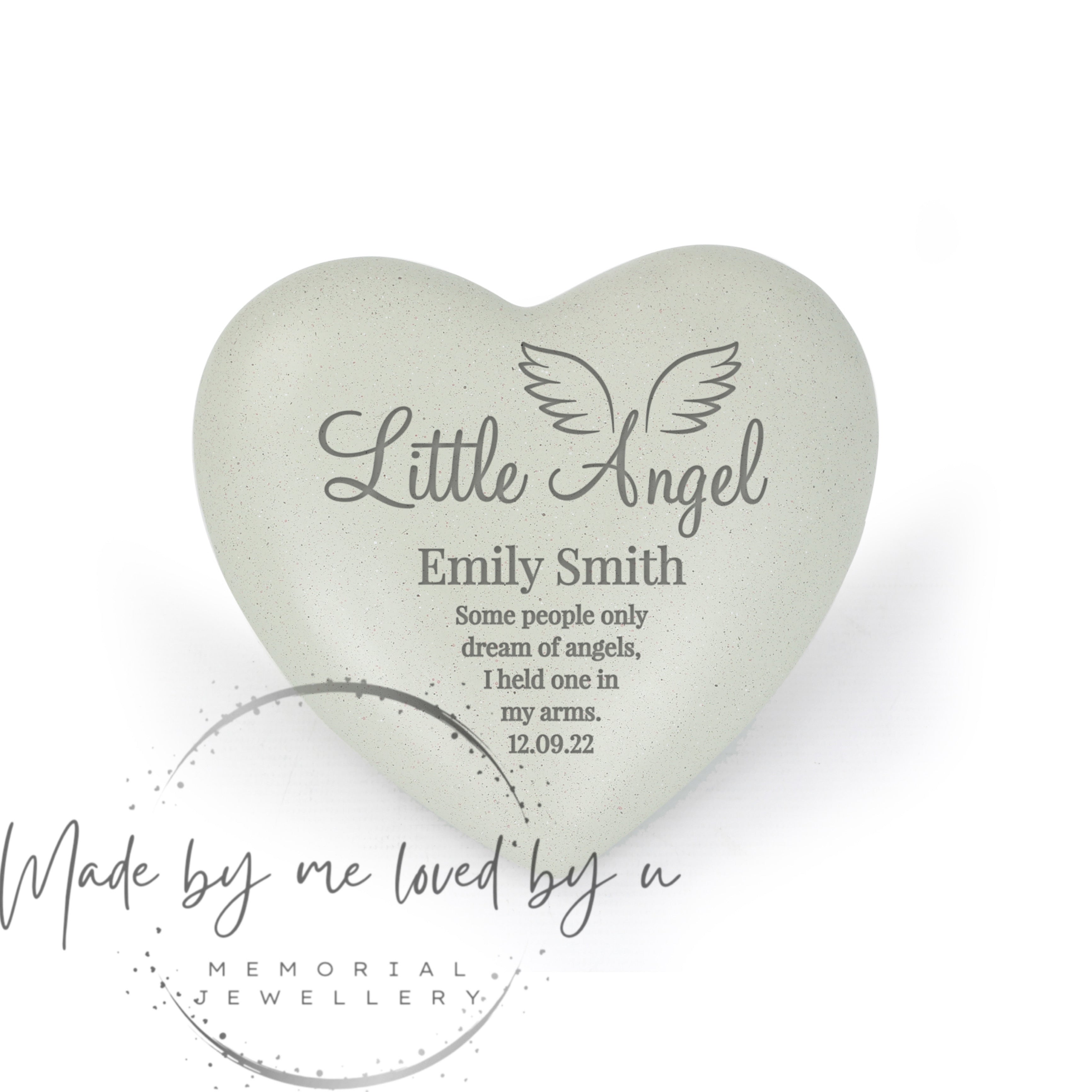 Personalised Little Angel Heart Memorial