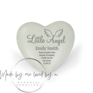 Personalised Little Angel Heart Memorial