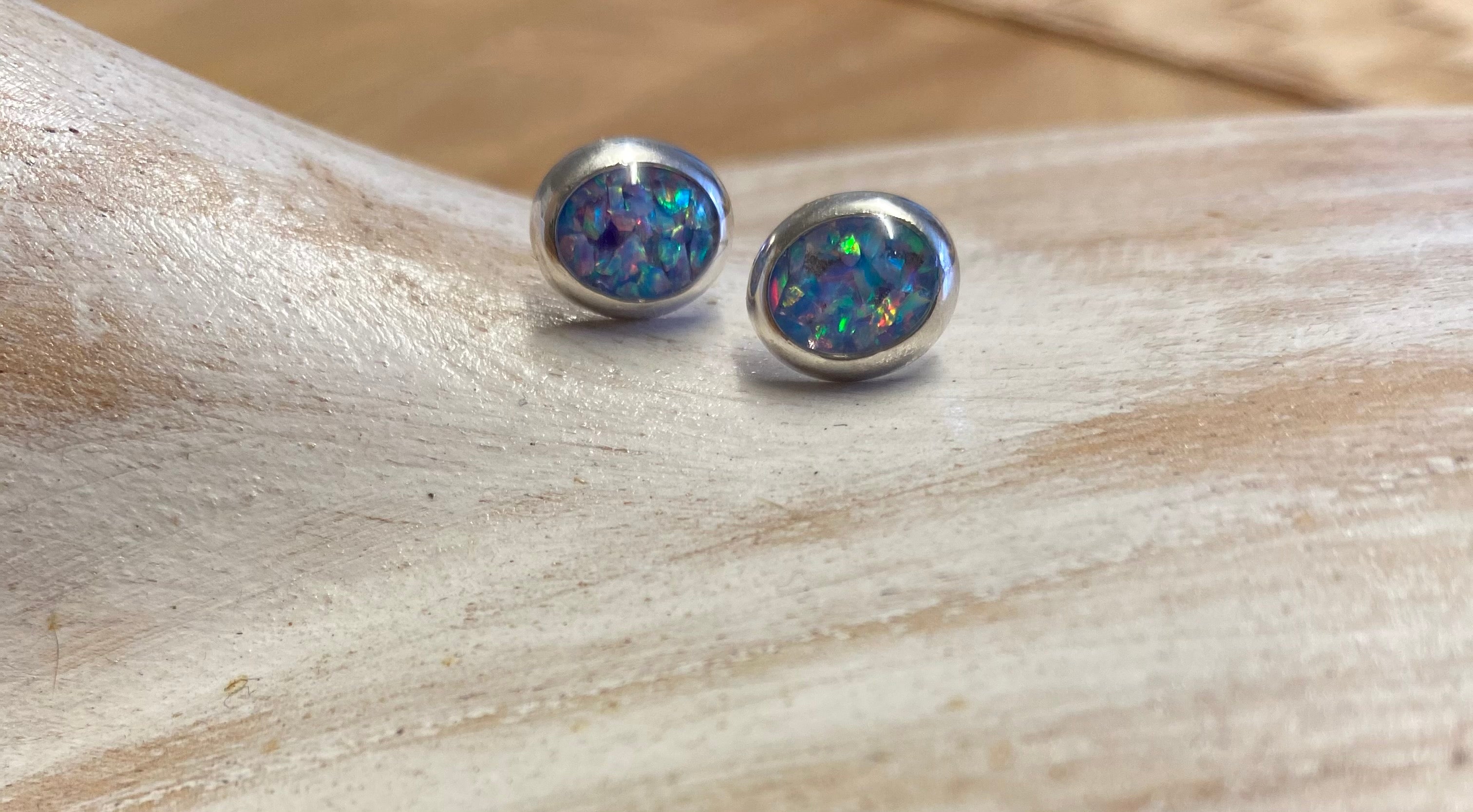 Sterling silver 10mmx8mm stud earrings