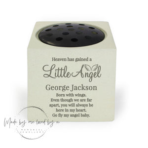 Personalised Little Angel Memorial Vase