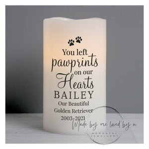 Personalised Paw Print LED Candle