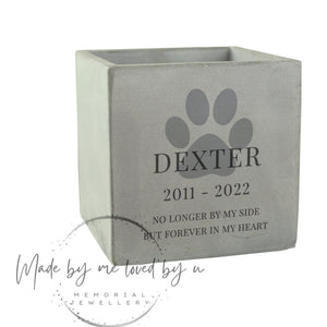 Personalised Pet Memorial Concrete Plant Pot