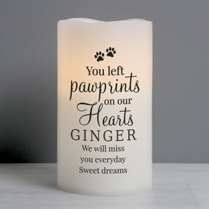 Personalised Paw Print LED Candle