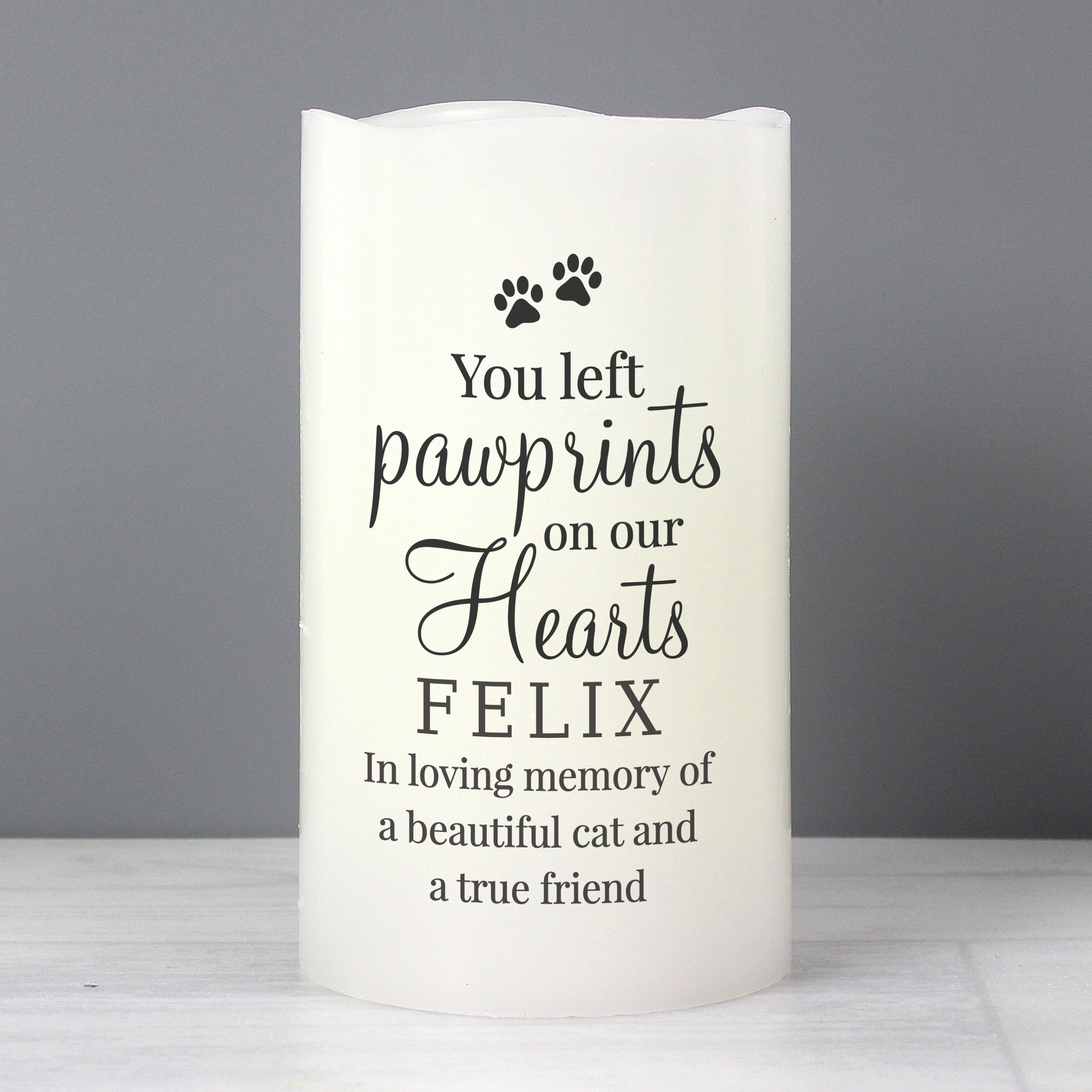 Personalised Paw Print LED Candle