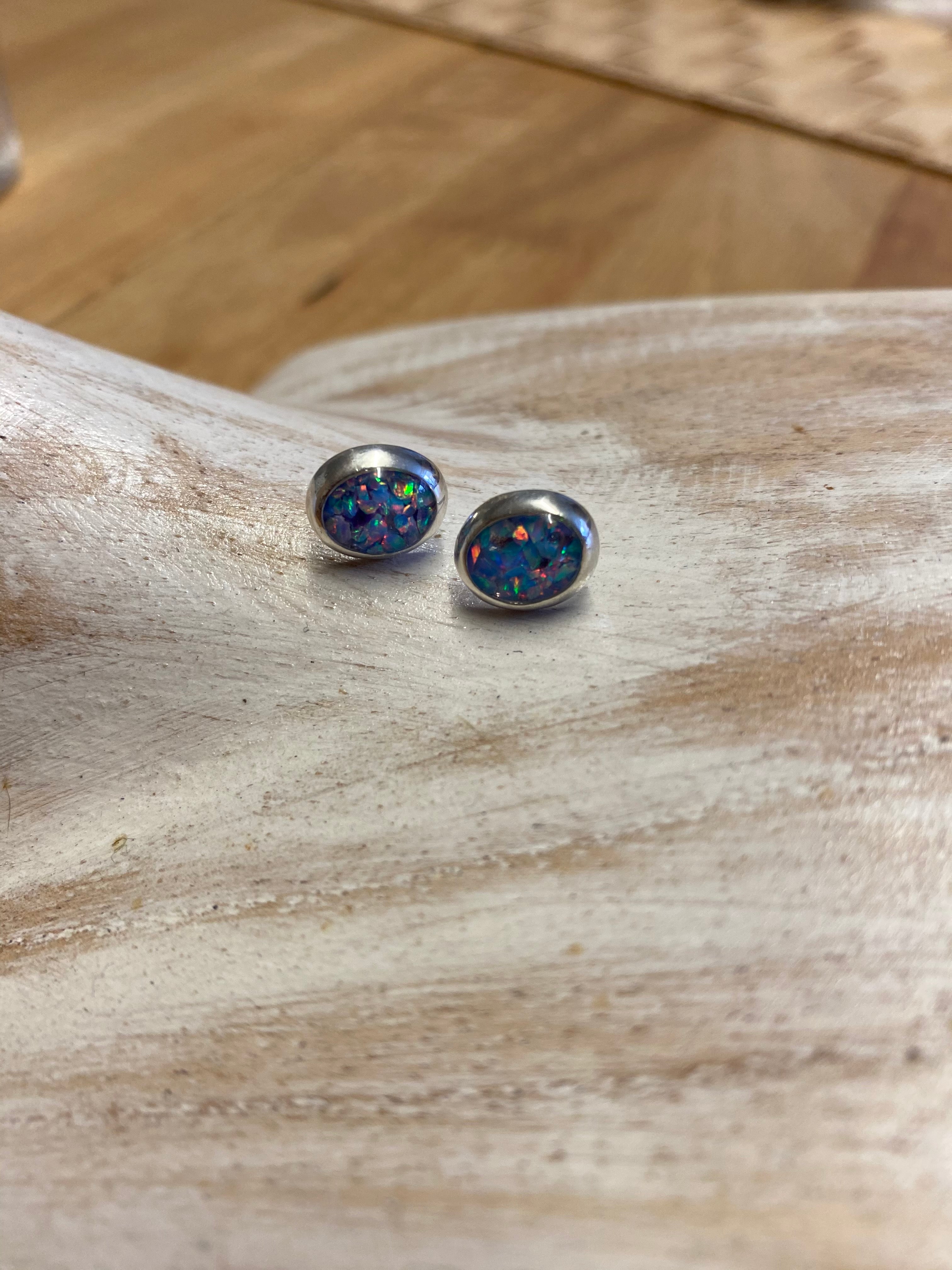 Sterling silver 10mmx8mm stud earrings